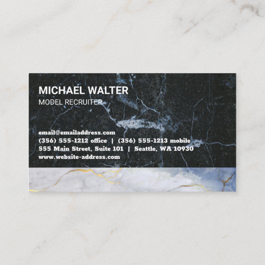 Gouden modellen | Marmer Visitekaartje (Achterkant)