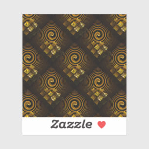 Gouden Moderne Boho Elegant Abstract Kunstpatroon Sticker