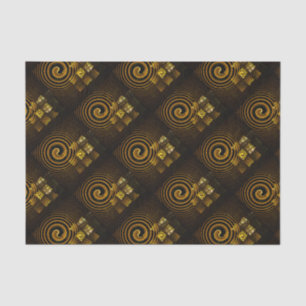 Gouden Moderne Boho Elegant Abstract Kunstpatroon Tissuepapier