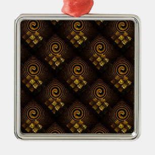 Gouden Moderne Boho Elegante Abstracte Kunst Patro Metalen Ornament