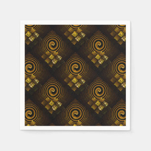 Gouden Moderne Boho Elegante Abstracte Kunst Patro Servet