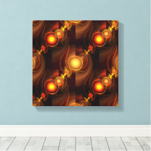 Gouden Moderne Boho Elegante Abstracte Kunstpatroo Canvas Afdruk