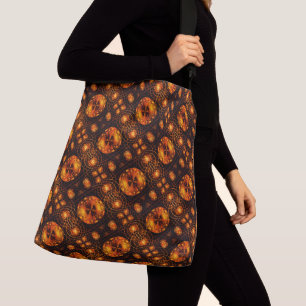 Gouden Moderne Boho Elegante Abstracte Kunstpatroo Crossbody Tas
