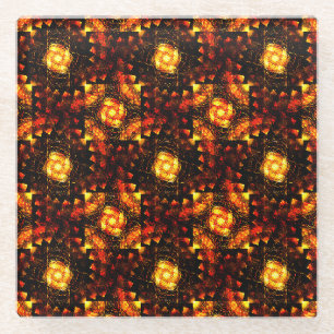 Gouden moderne boho elegante abstracte kunstpatroo glazen onderzetter