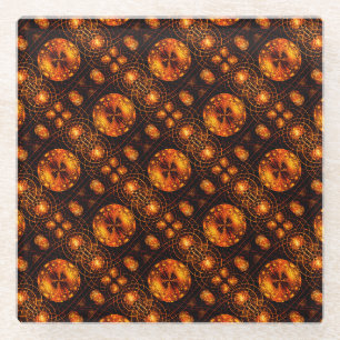 Gouden moderne boho elegante abstracte kunstpatroo glazen onderzetter