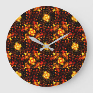 Gouden moderne boho elegante abstracte kunstpatroo grote klok