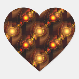Gouden Moderne Boho Elegante Abstracte Kunstpatroo Hart Sticker