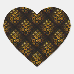 Gouden moderne boho elegante abstracte kunstpatroo hart sticker