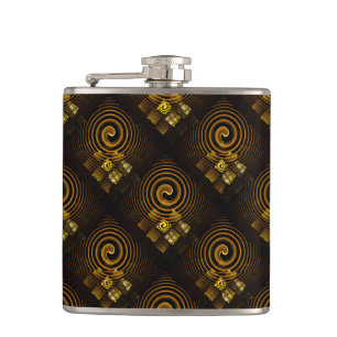 Gouden Moderne Boho Elegante Abstracte Kunstpatroo Heupfles