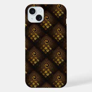 Gouden moderne boho elegante abstracte kunstpatroo iPhone 15 plus case