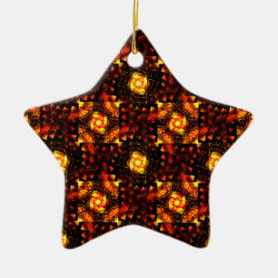 Gouden Moderne Boho Elegante Abstracte Kunstpatroo Keramisch Ornament