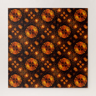 Gouden moderne boho elegante abstracte kunstpatroo legpuzzel