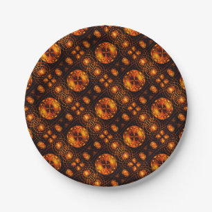 Gouden Moderne Boho Elegante Abstracte Kunstpatroo Papieren Bordje