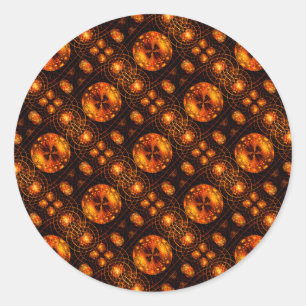 Gouden moderne boho elegante abstracte kunstpatroo ronde sticker