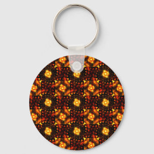 Gouden moderne boho elegante abstracte kunstpatroo sleutelhanger