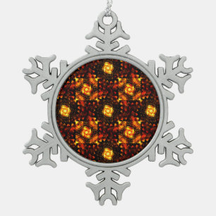 Gouden moderne boho elegante abstracte kunstpatroo tin sneeuwvlok ornament