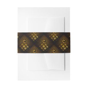 Gouden Moderne Boho Elegante Abstracte Kunstpatroo Uitnodigingen Wikkel