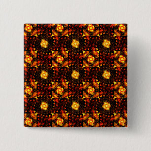 Gouden Moderne Boho Elegante Abstracte Kunstpatroo Vierkante Button 5,1 Cm