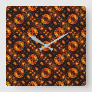 Gouden Moderne Boho Elegante Abstracte Kunstpatroo Vierkante Klok