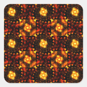 Gouden Moderne Boho Elegante Abstracte Kunstpatroo Vierkante Sticker
