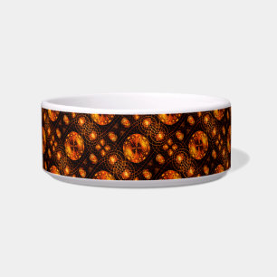 Gouden Moderne Boho Elegante Abstracte Kunstpatroo Voerbakje