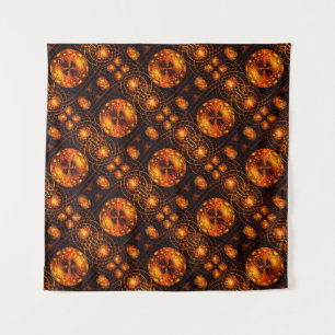 Gouden Moderne Boho Elegante Abstracte Kunstpatroo Wandkleed