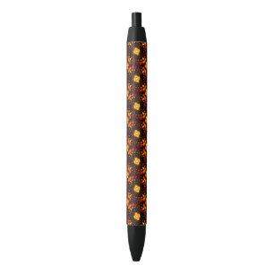 Gouden moderne boho elegante abstracte kunstpatroo zwarte inkt pen