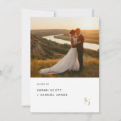 Gouden moderne elegante foto budget bruiloft kaart (Voorkant)