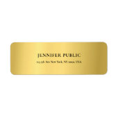 Gouden Moderne Glamoureuze Gouden Chique Retouradr Etiket (Voorkant)