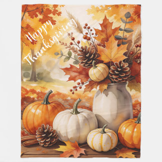 Gouden Moderne Herfst Thanksgiving Collectie Fleece Deken