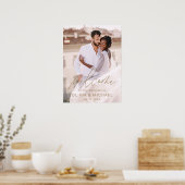 Gouden moderne scriptie foto trouw welkom elegant poster (Keuken)
