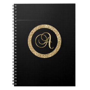 Gouden monogram A Zwart-zwart, Notitieboek