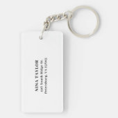 Gouden Monogram Aangepaste Naam Modern Acryl Sleutelhanger (achterkant)