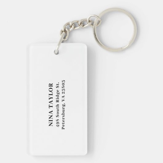 Gouden Monogram Aangepaste Naam Modern Acryl Sleutelhanger (achterkant)