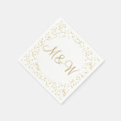 Gouden Monogram Beginletters Script Goudstof Servet (Hoek)