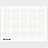 Gouden Monogram Beginletters Script Goudstof Vierkante Sticker (Vel)