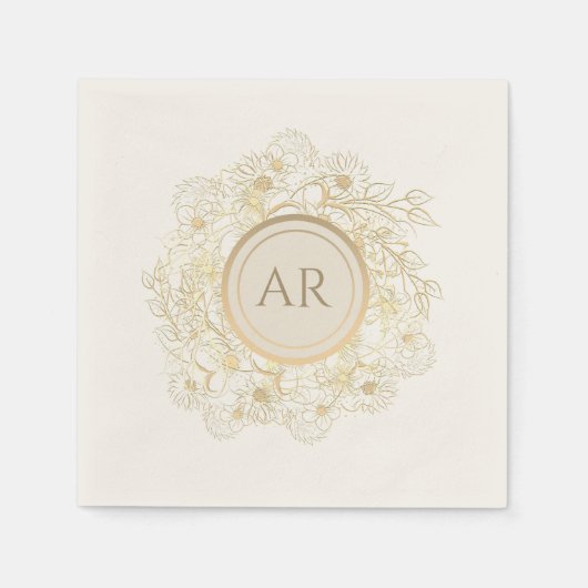  gouden monogram bruiloft servet (Voorkant)