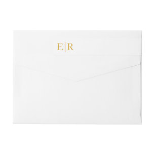 Gouden Monogram Calligrafie Huwelijks Retouradres