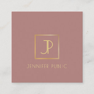Gouden Monogram Design Sjabloon Modern Elegant Vierkante Visitekaartje