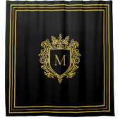 Gouden Monogram Douchegordijn (Voorkant)
