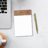 Gouden Monogram Echt Leren Uitzicht Elegant Post-it® Notes