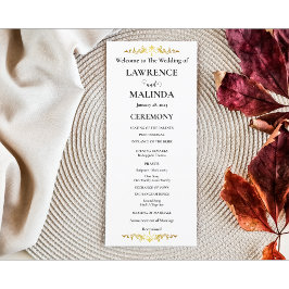 Gouden Monogram Eenvoudig Elegant Huwelijksprogram