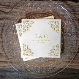 gouden monogram Elegant gouden bruiloft Servet