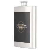 Gouden Monogram Elegant Modern Script Zwart Flacon (Links)