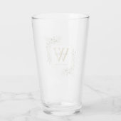 Gouden Monogram Elegante Moderne Groene Glas (Achterkant)