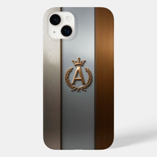 Gouden Monogram Embleem A Case-Mate iPhone Case (Achterkant)
