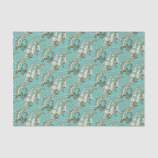   Gouden Monogram F-Weefseldocument Tissuepapier (Voorkant)