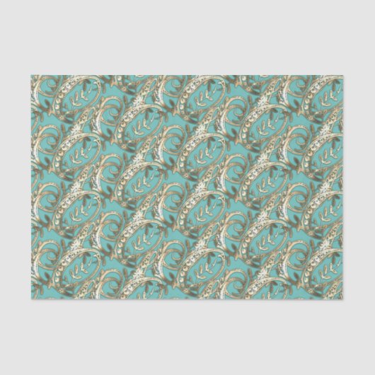 Gouden Monogram G-Weefseldocument Tissuepapier (Voorkant)