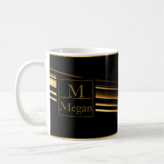 Gouden Monogram Gepersonaliseerde Trendy Espresso Koffiemok