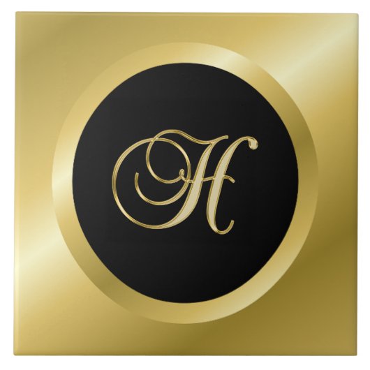 Gouden Monogram H Tegeltje (Voorkant)
